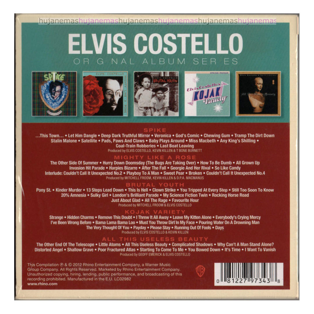 ELVIS COSTELLO - Original Album Series WARNER MUSIC / EU EDITION DIGIPAK  CARDBOARD SLEEVE ORIGINAL 5CD SET (Imported from Germany), Hobbies & Toys,  Music & Media, CDs & DVDs on Carousell
