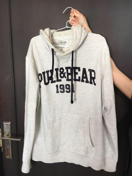Hoodie pull and bear white top