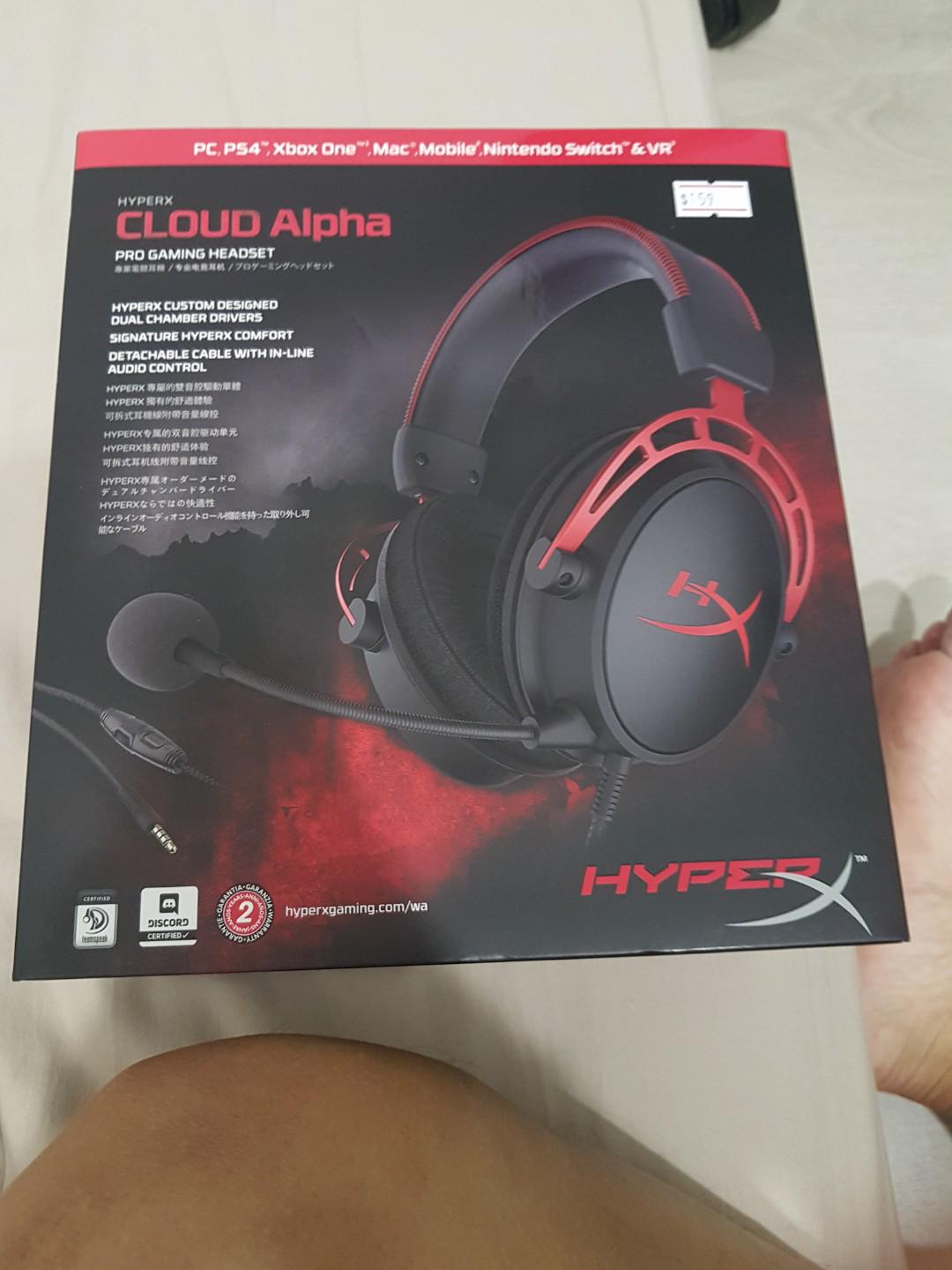 Hyper x cloud alpha (Category: Other Audio Equipment) located in Singapore. Submitted by lesteryew (Listing ID 180856115, Image 2). Description: Used it for 3 month Condition 9/10 no damage nor scratch. Well taking care of Will provide personal warranty for 4 days.(as i do not have the receipt anymore) To Confirm the headphone is full function and no flaw Selling due to upgrade headphone Collection at tampines area only.