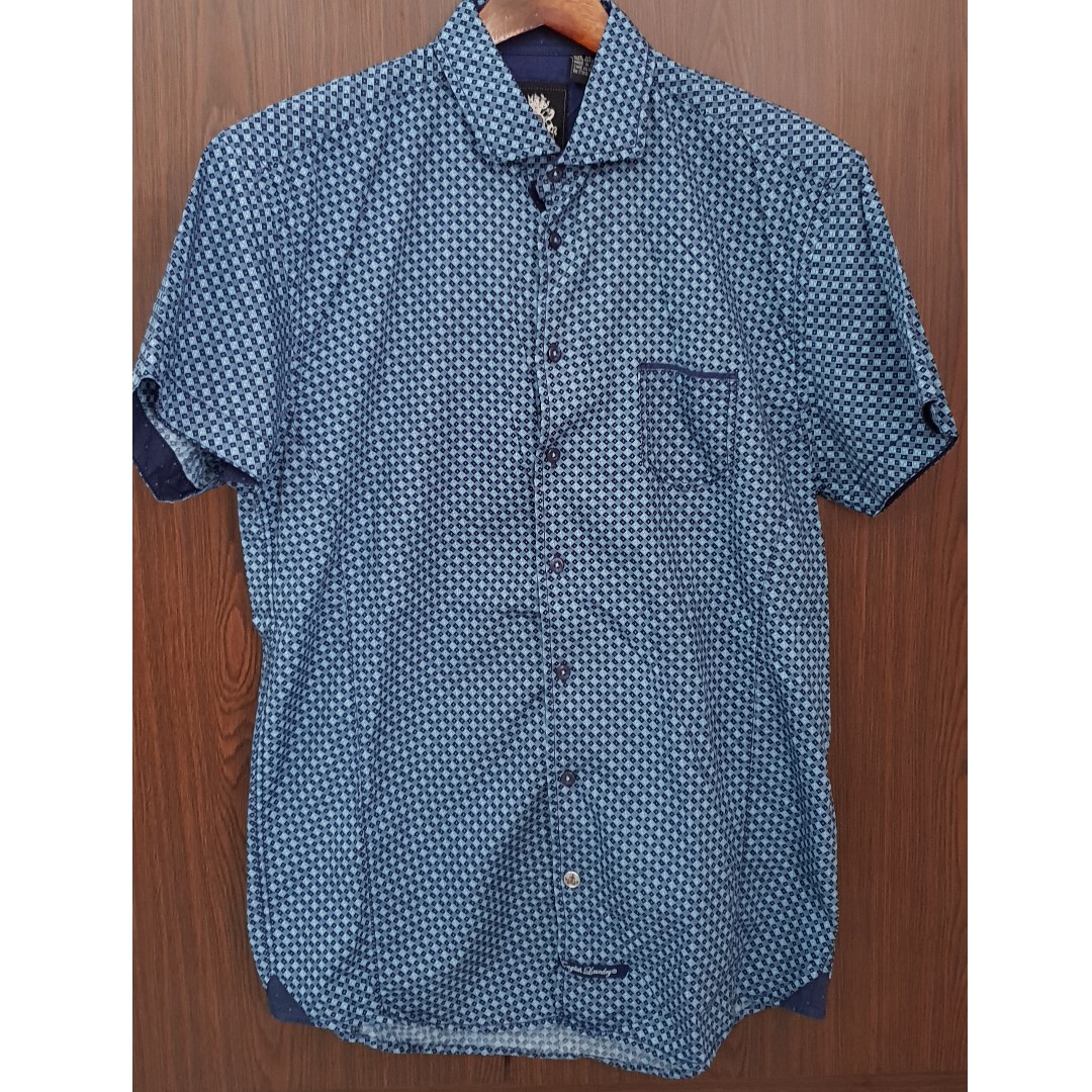 Kemeja Pria English Laundry Slim Fit Size M 100 Cotton Fesyen