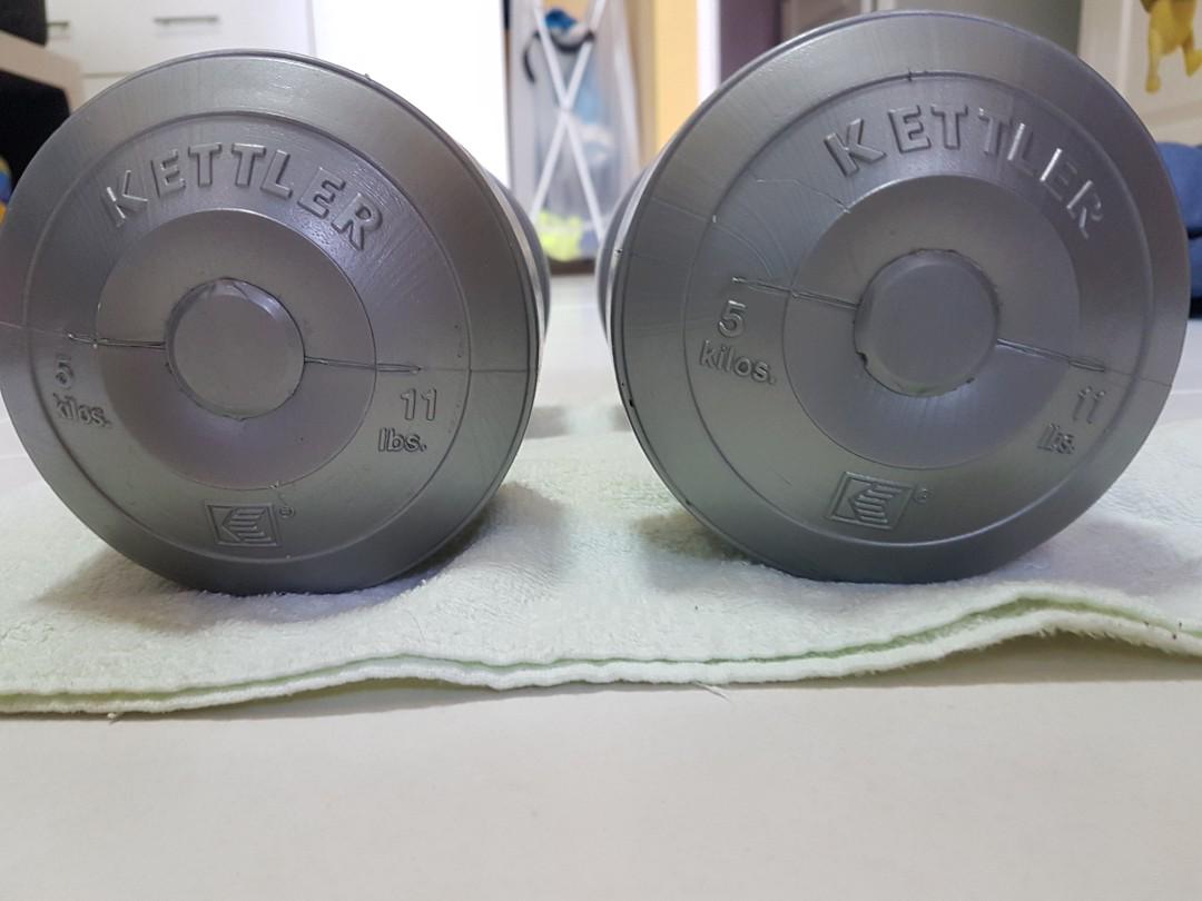 Kettler Plastic 5kg 11lbs Dumbbells Sports Equipment Exercise Fitness Weights Dumbbells On Carousell