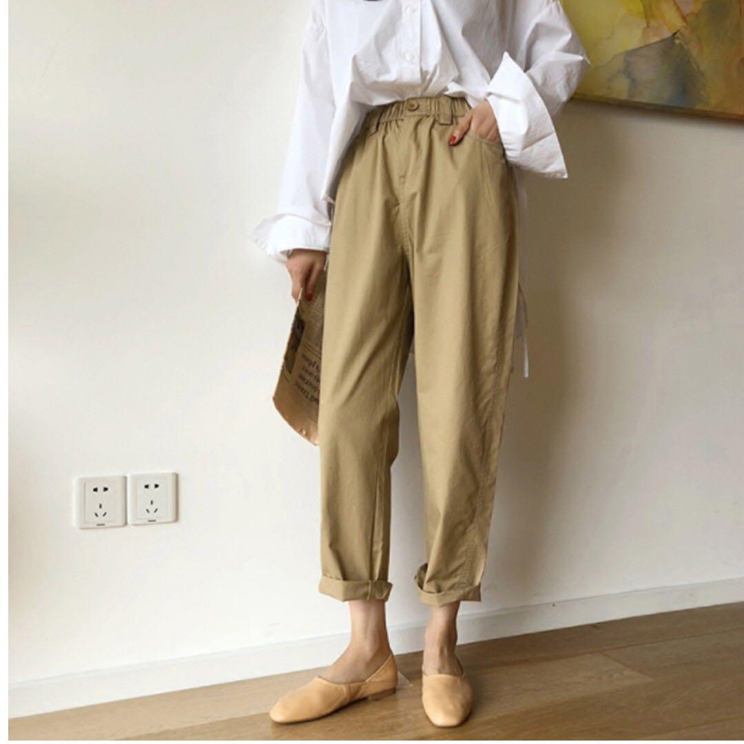 Korean Loose Casual Khaki Pants, Women 