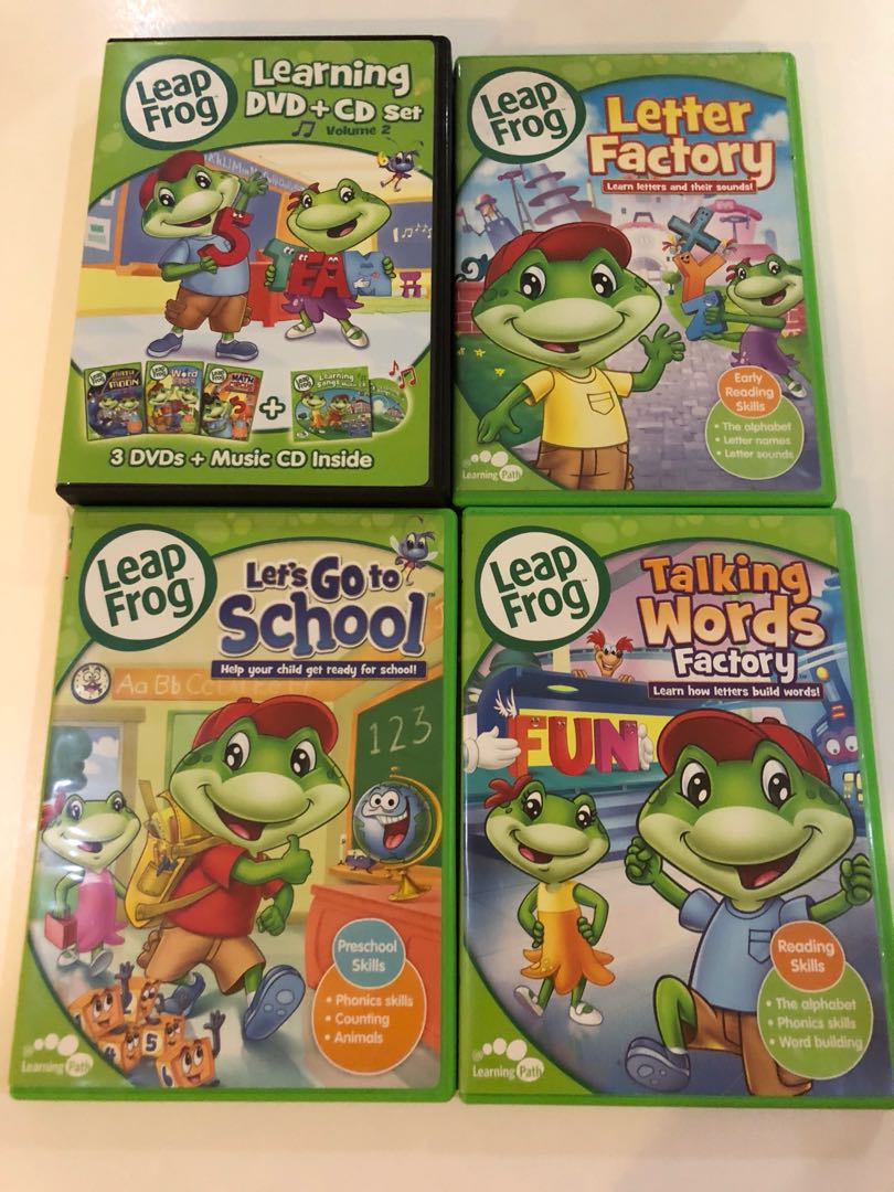 Leap Frog DVD set Letter Factory, Talking Words Factory, Lets go to ...