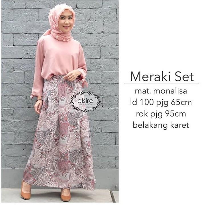 Meraki Set Elsire Fashion Baju Outfit Pakaian Setelan Muslim Kondangan Cewek Wanita Murah Fesyen Wanita Muslim Fashion Di Carousell