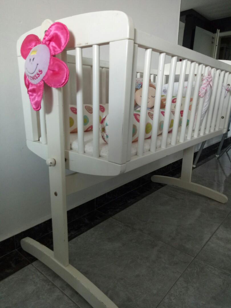 Mothercare White Swinging Cot Babies Kids Cots Cribs On