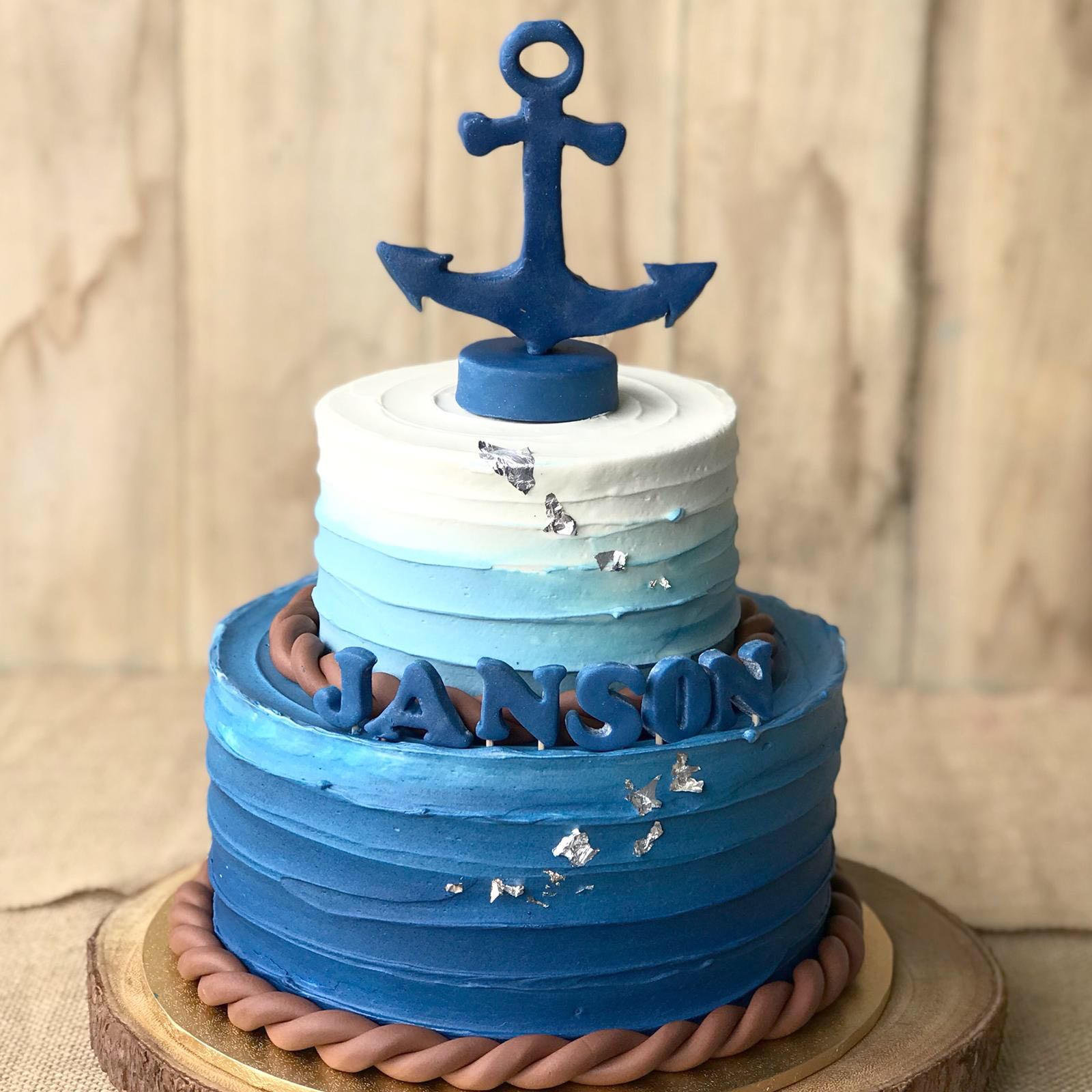 Nautical Cake Blue Ombre Cake 21st Birthday Cake Customised Cake