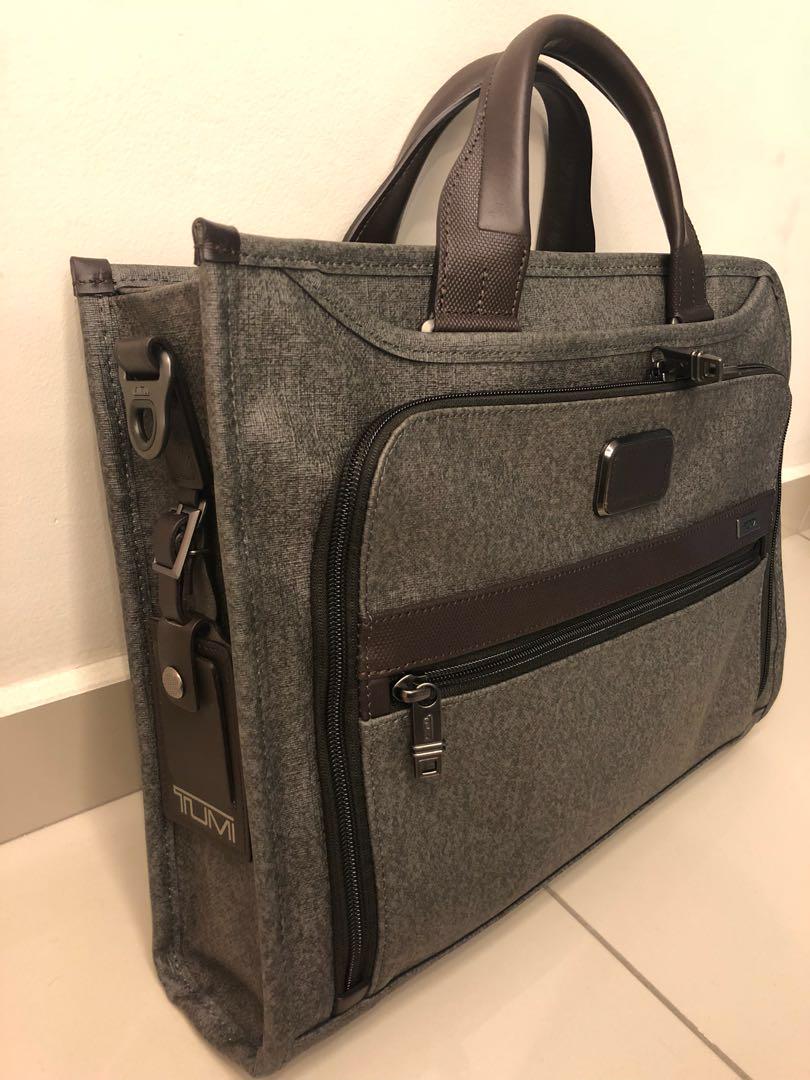 Tumi alpha 2 slim online deluxe portfolio earl grey