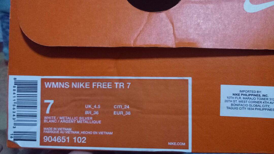 Nike free tr7 argent deals