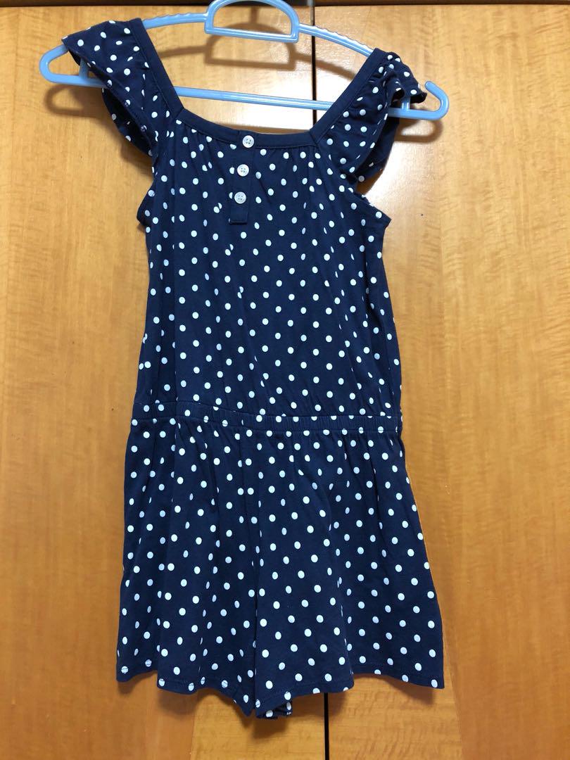 Old Navy Blue Polka Dots Romper Size 5 Babies Kids Girls Apparel 4 To 7 Years On Carousell