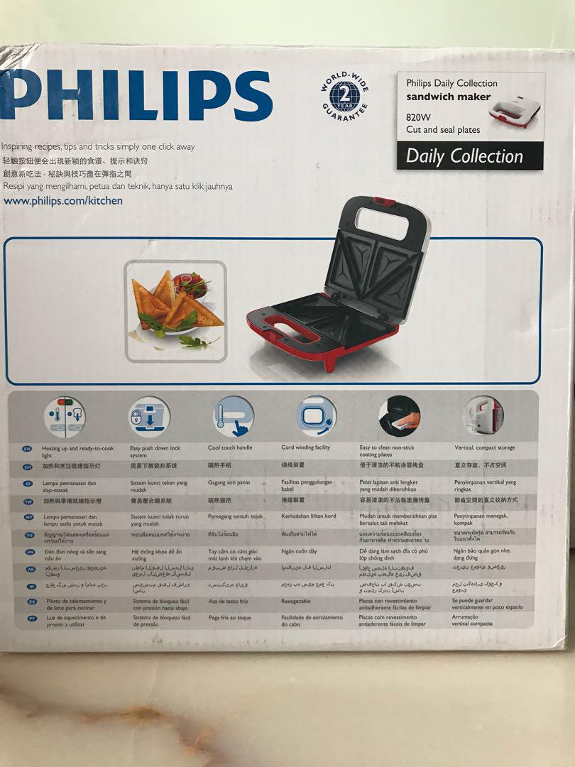 Philips Sandwich Maker HD2393, TV & Home Appliances, Kitchen