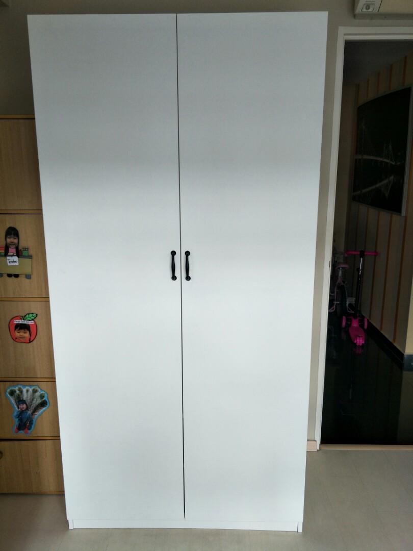 Preloved White Wardrobe Furniture Shelves Drawers On Carousell
