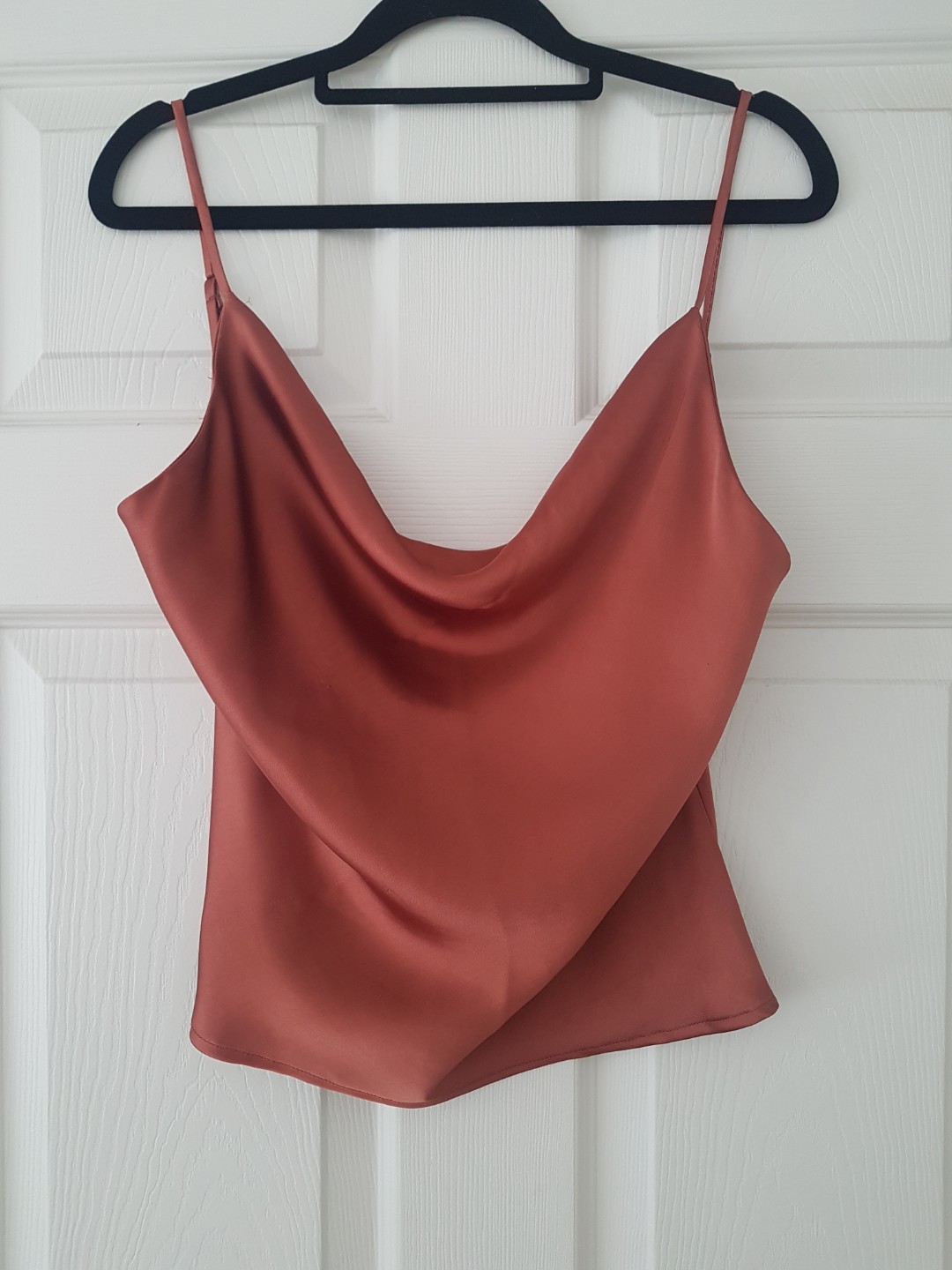 satin rust top
