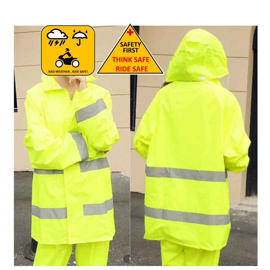 Rain jacket cheap with reflective stripes
