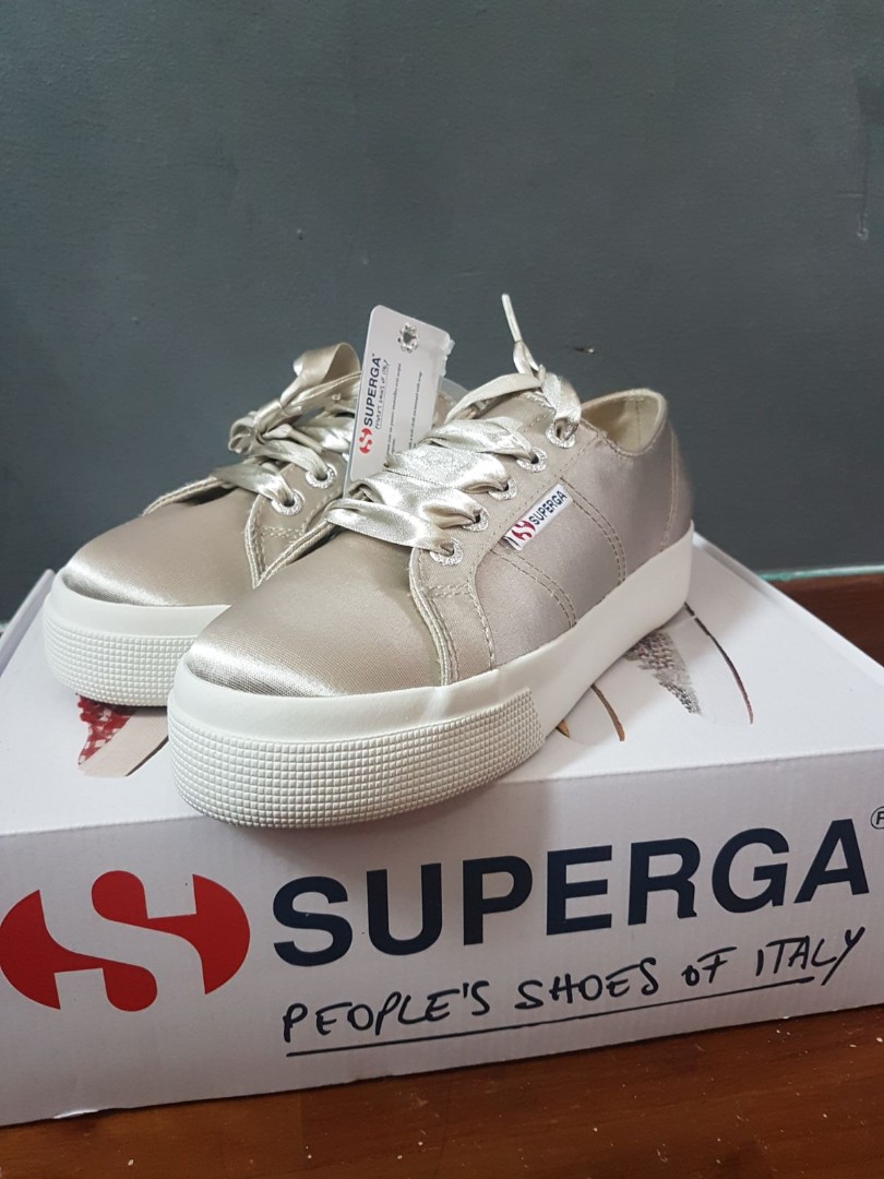 Superga satin beige best sale