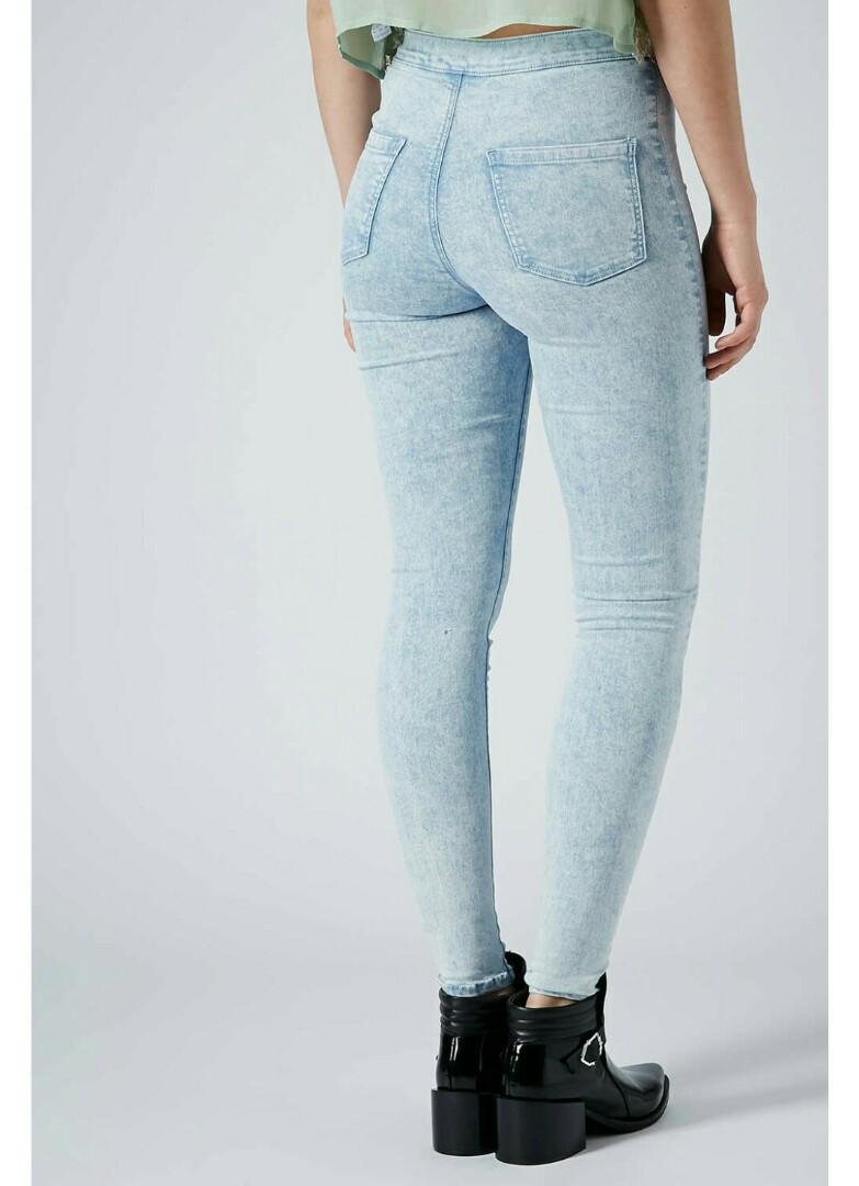 topshop light blue joni jeans