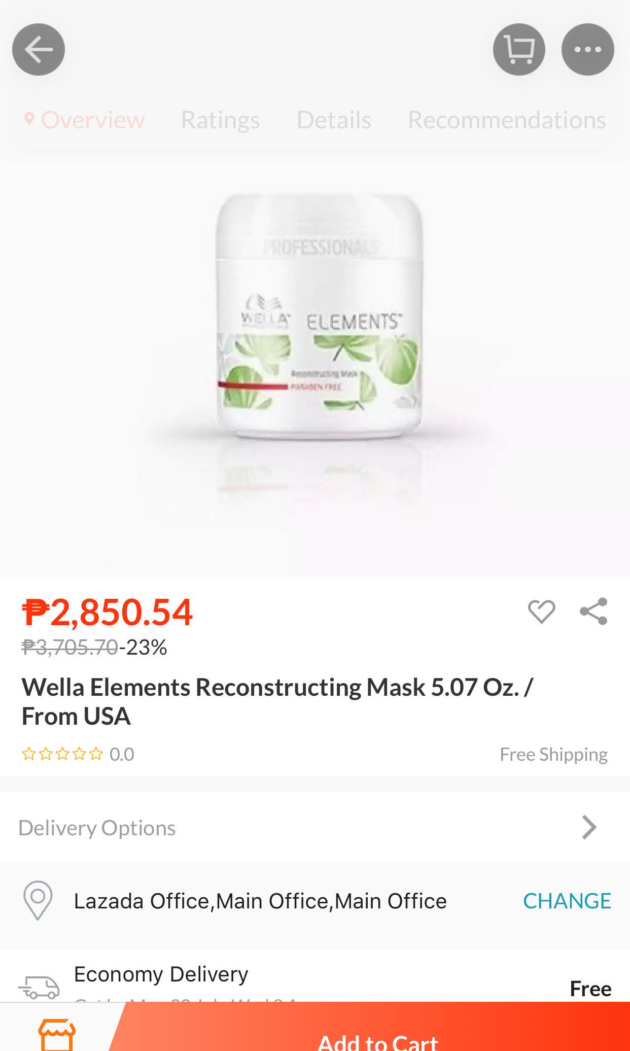 Wella Elements Mask, Beauty u0026 Personal Care, Hair on Carousell