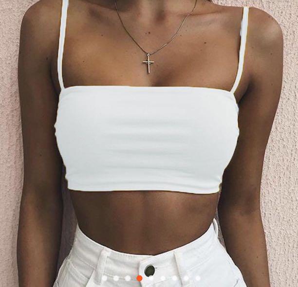 WHITE BANDEAU WITH STRAP TOP (Category: Sleeveless) located in Quezon City. Submitted by classicbph (Listing ID 180901148, Image 1). Description: .