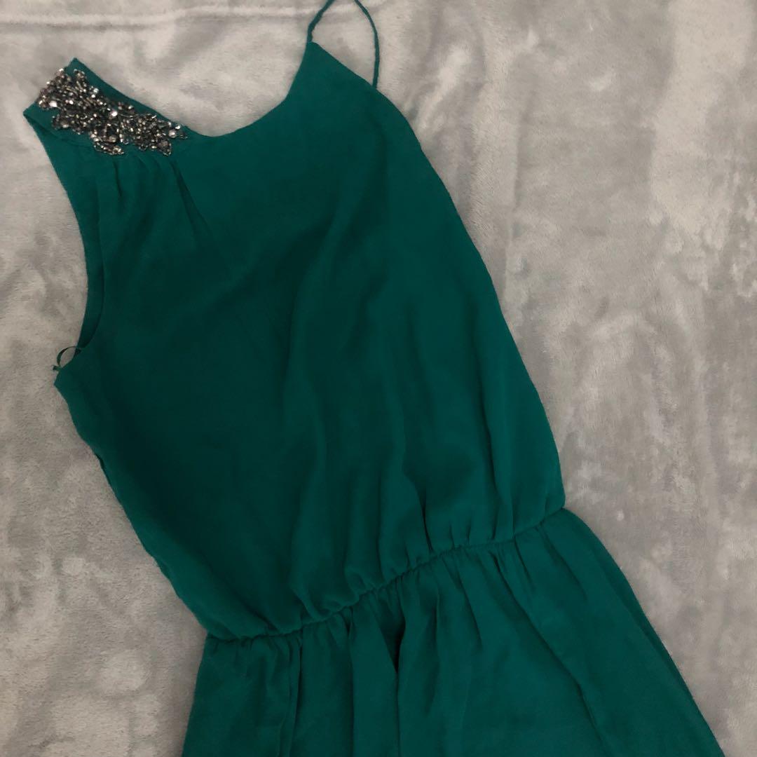 zara green maxi