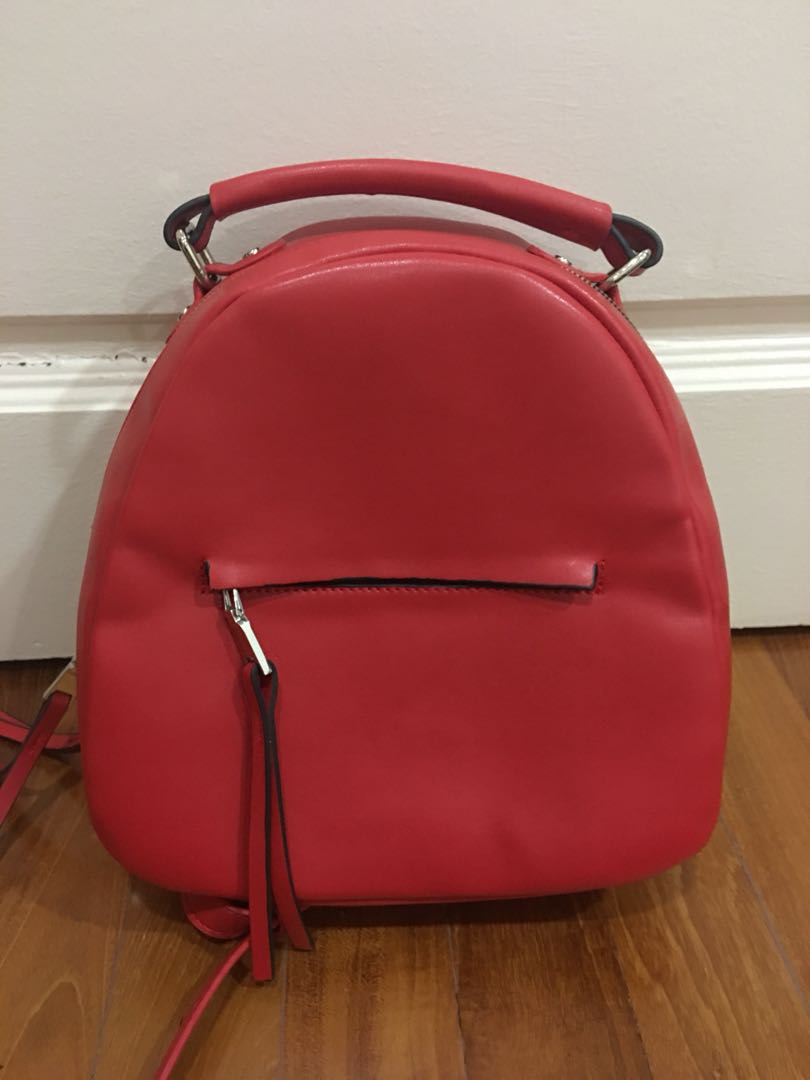 zara red backpack