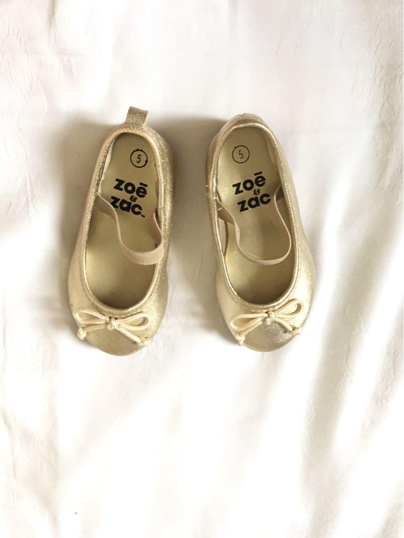 gold flat shoes