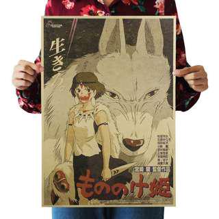 Studio Ghibli Princess Mononoke Retro Poster