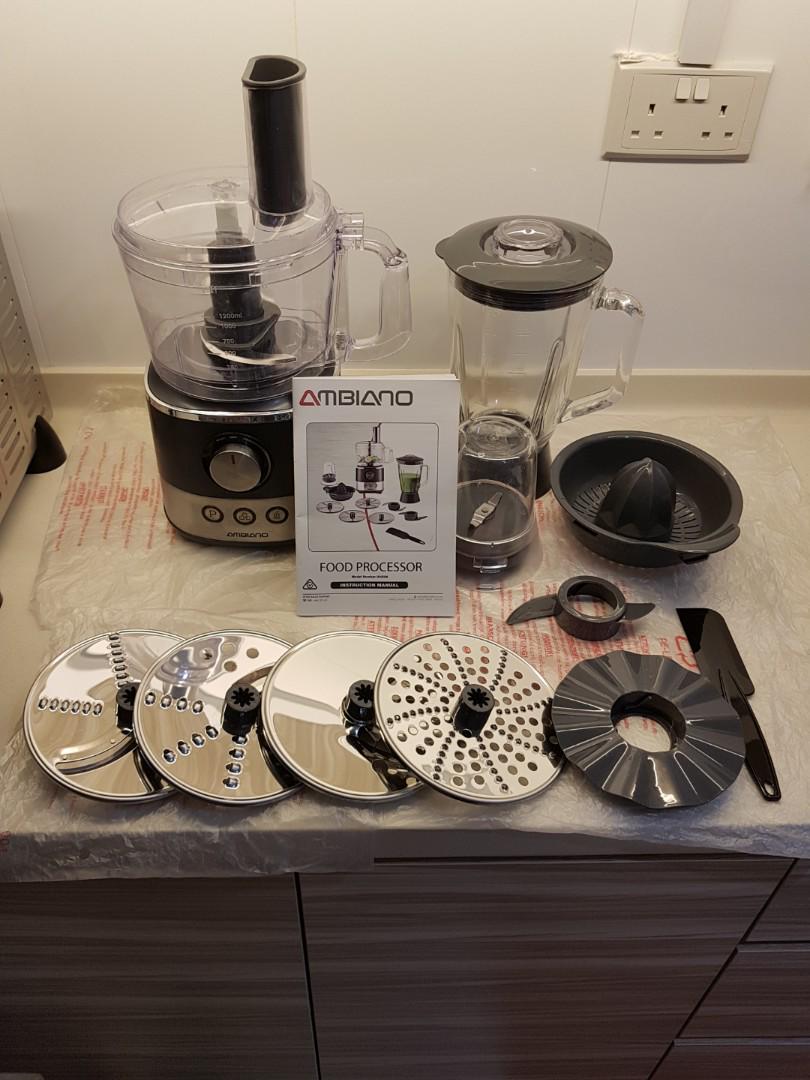 Ambiano Food Processor 1000W (with variable speed control) FULL SET