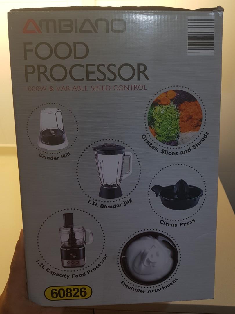 Ambiano Food Processor 1000W (with variable speed control) FULL SET