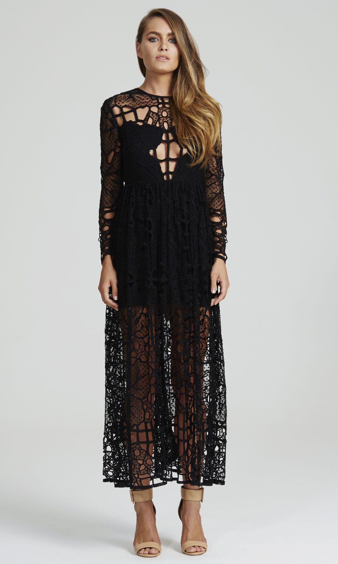 alice mccall black lace dress