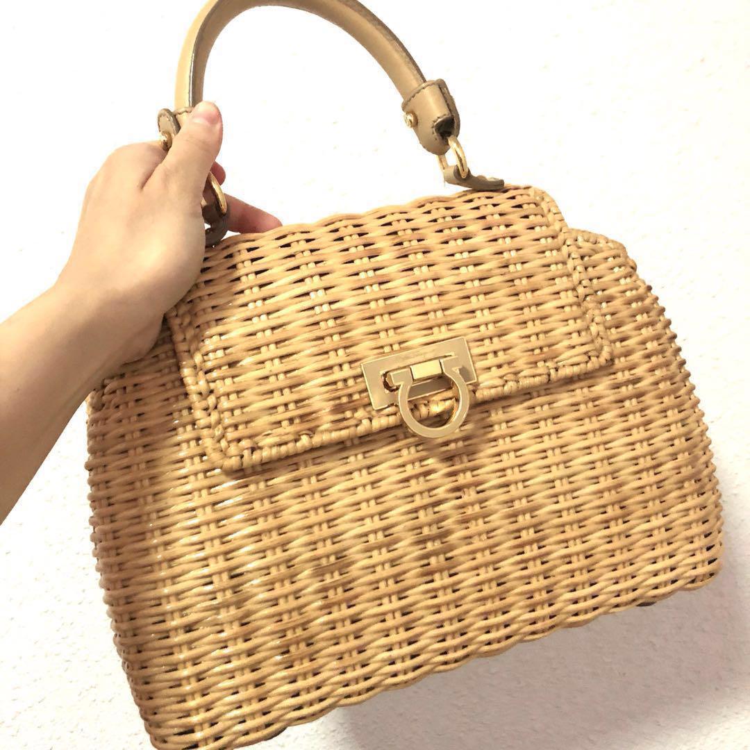 Ferragamo rattan bag discount
