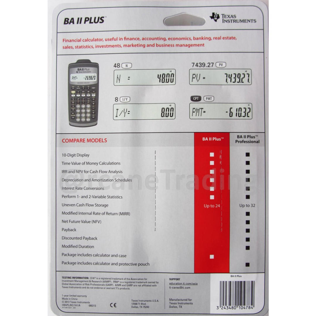 BA II PLUS Brand New (Category: Stationery & School Supplies) located in Singapore. Submitted by arcan3 (Listing ID 181102942, Image 2). Description: 👍 Brand New BA II Plus Financial Calculator CFA Approved Cheapest in carousell. Pricing only available in my new Online Store!! Transaction at carousel is $57 🏪 I am also selling this on Qoo10 and Lazada. Please buy from there if you have coupon and code. 👉 👉 https://list.qoo10.sg/g/432121266?ja