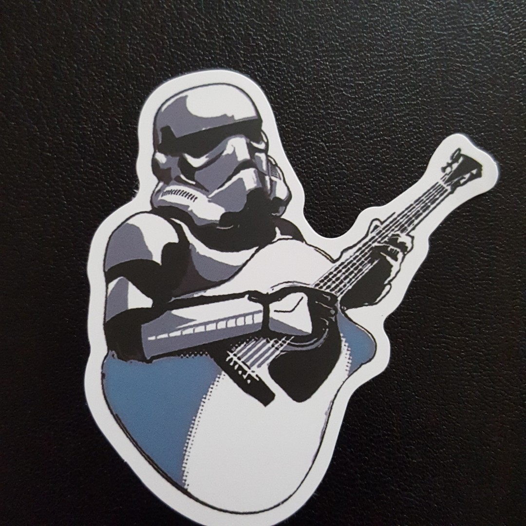 Star Wars Acoustic Guitar - C4 Star Wars Storm Trooper Playing Guitar Sticker Stickers Music Media Music Instruments On Carousell