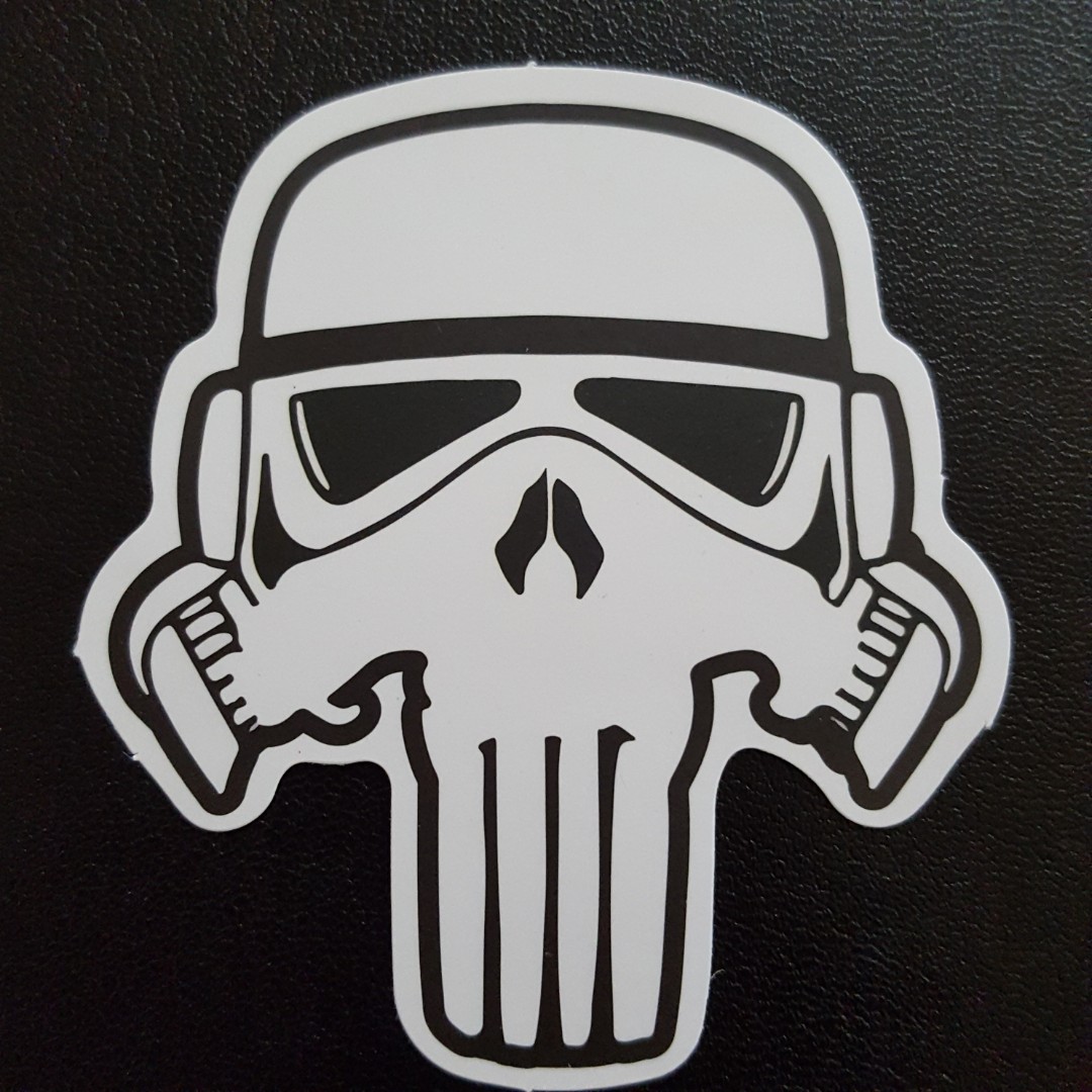 Star wars Stormtrooper retro black and white sticker stickerbomb  UK seller 