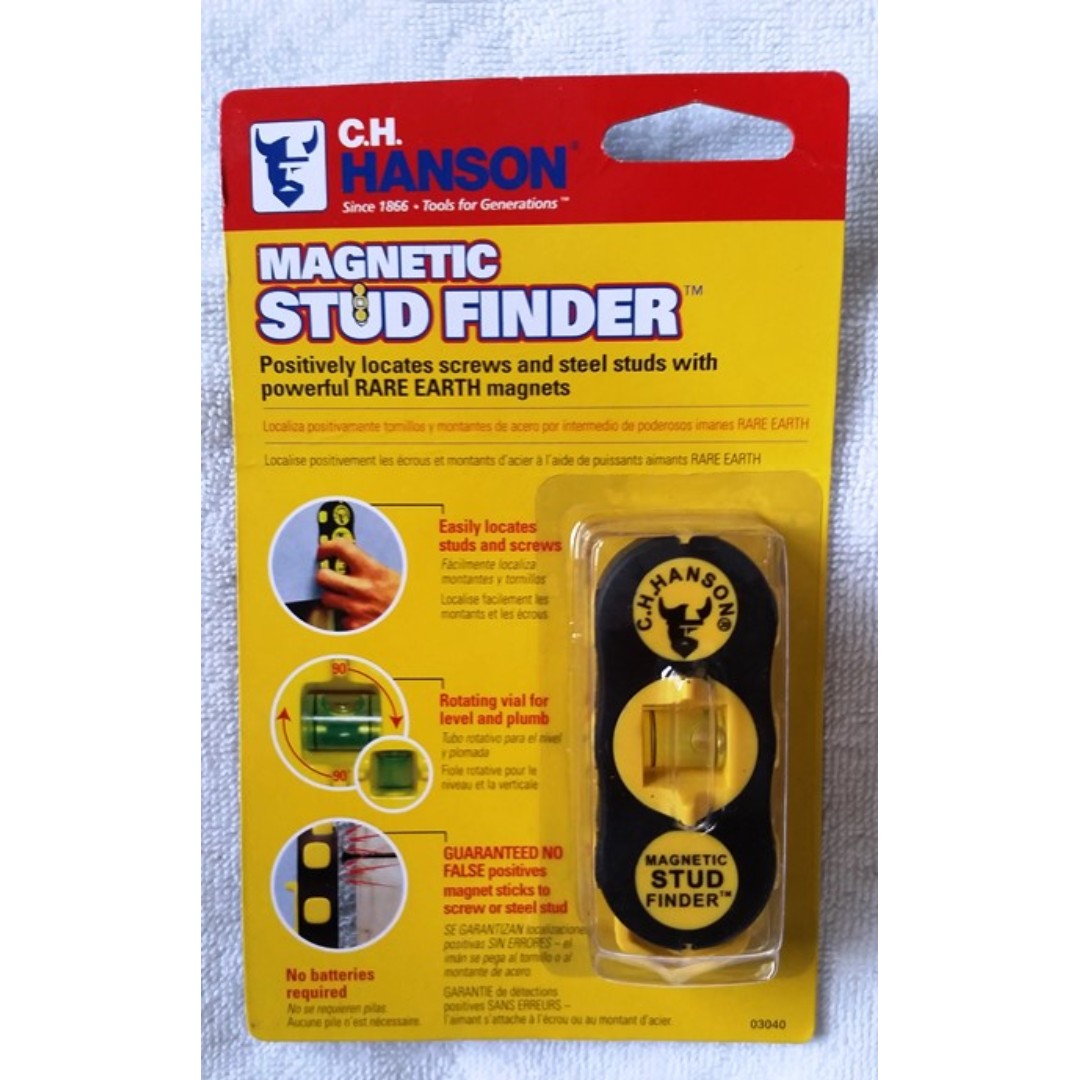 Ch Hanson 03040 Magnetic Stud Finder Nail Screw Locator Home