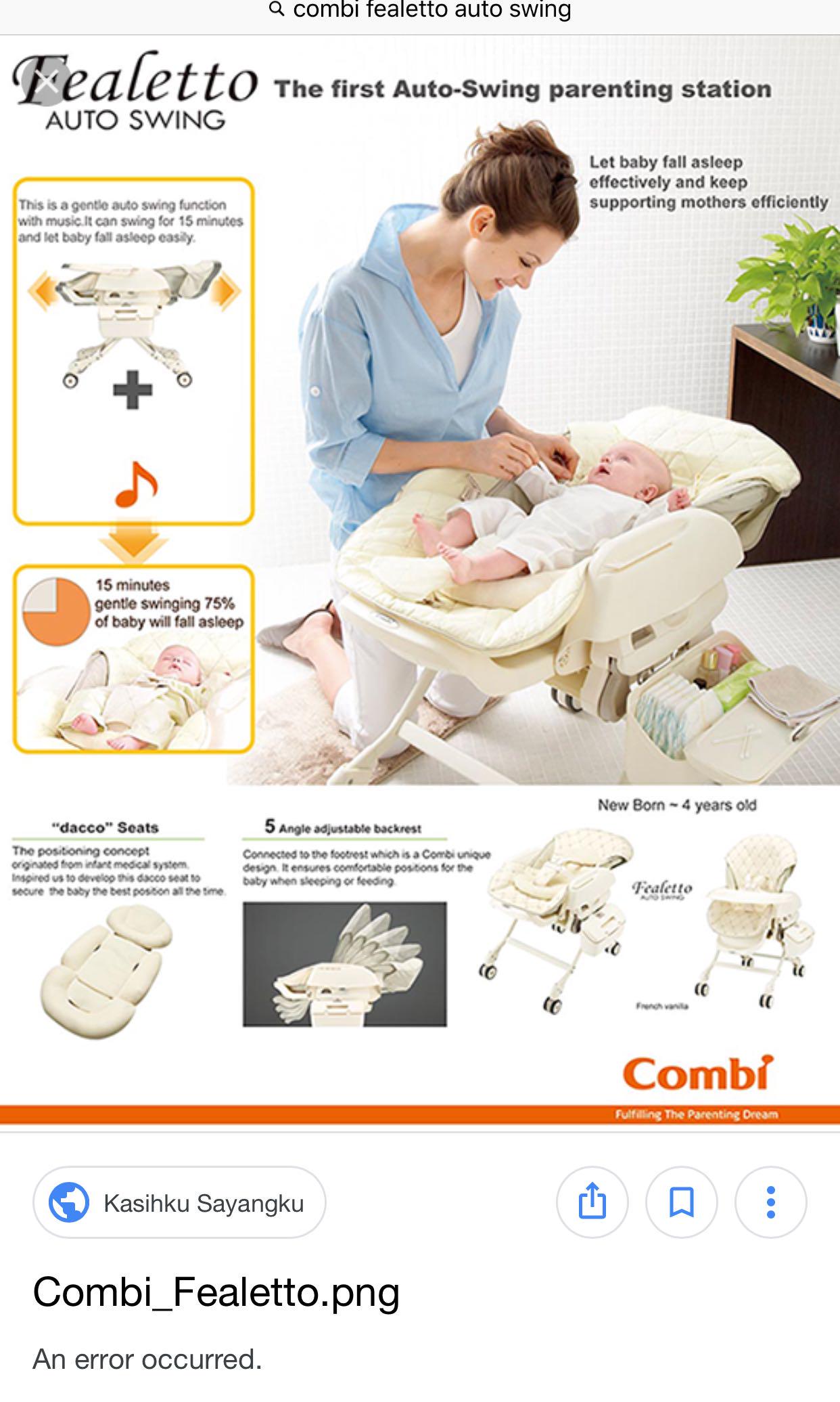 Combi Baby Rocker Combi Fealetto Auto Swing Rocker/High Chair, Babies & Kids, Nursing ...
