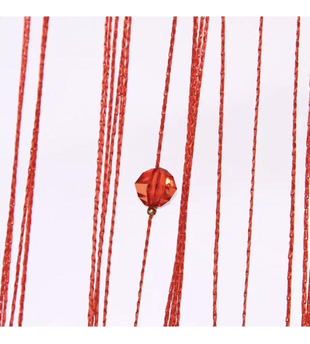 Door Window Decorative String Curtain Beads Red Luxury