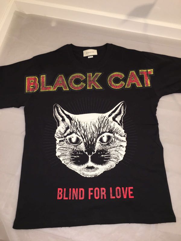 gucci black cat tee