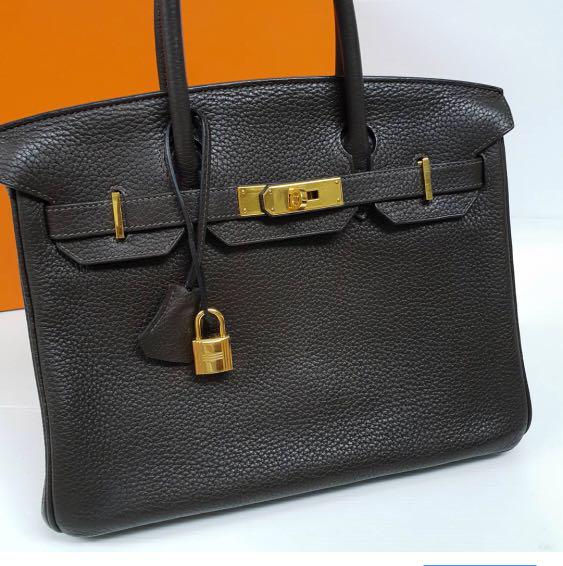 Rare! Hermes Birkin 30 chocolate Togo on GHW!, Luxury, Bags & Wallets on  Carousell