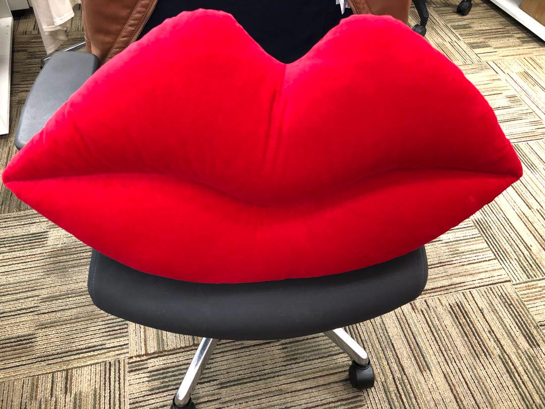 Ikea Lip Shaped Red Cushion Furniture Home Decor Cushions