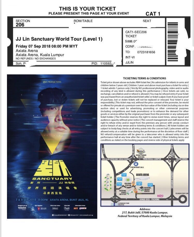 Jj Lin Malaysia Concert Tickets Vouchers Event Tickets On Carousell
