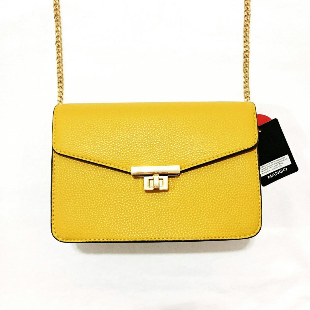 Mango Mustard Yellow Chainbag Women s Fashion Bags Wallets Cross body Bags on Carousell