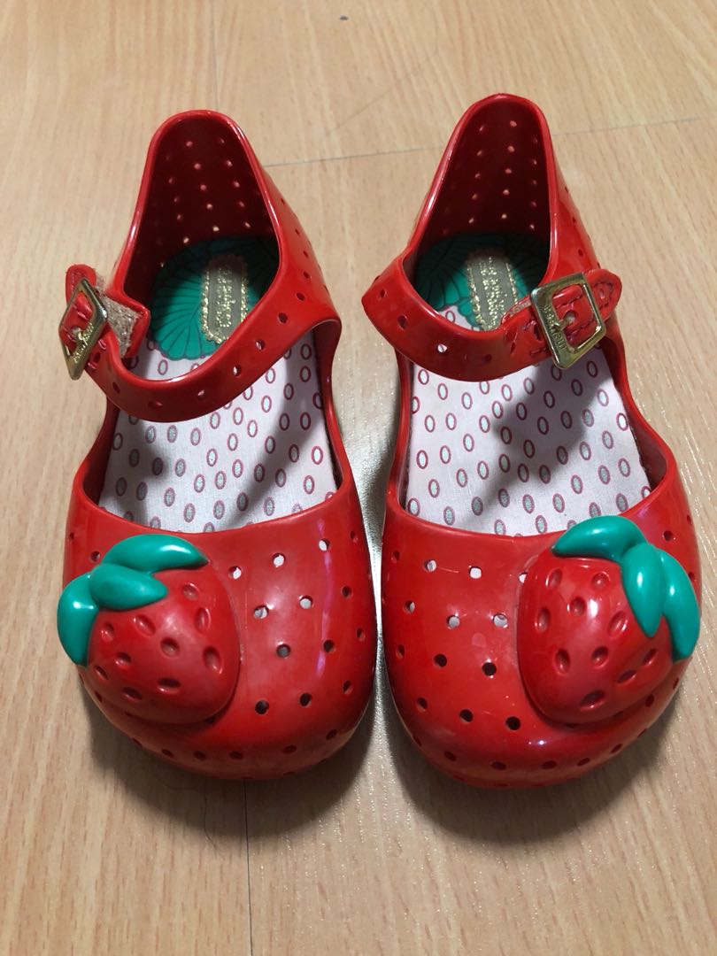 mini melissa strawberry shoes