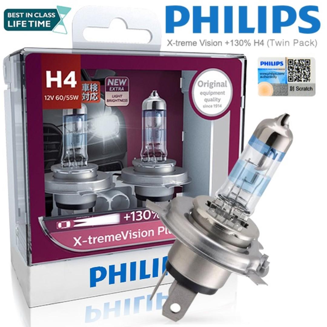 Philips X-tremeVision +130 H7 Car Bulbs (Twin)