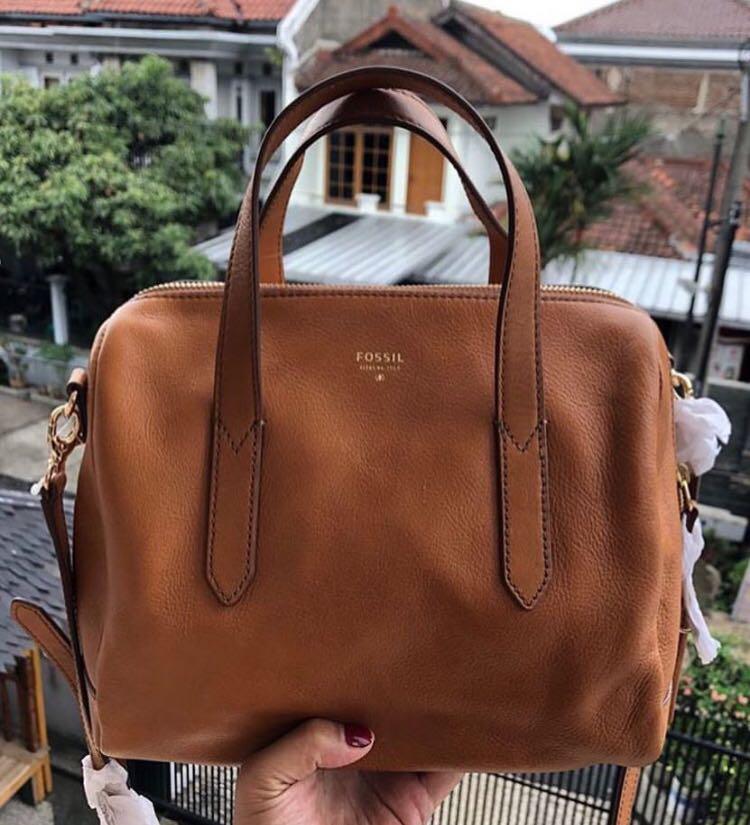 Fossil sydney satchel camel on sale