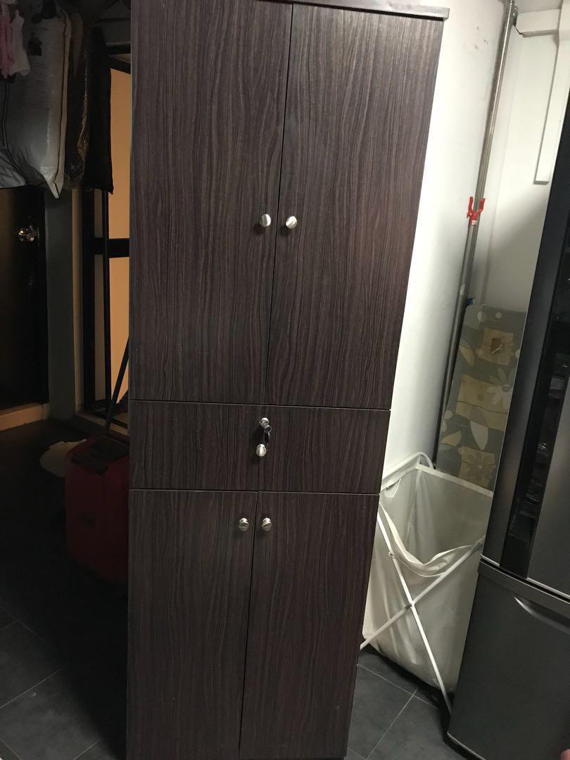 Rush Sale Laminated Kitchen Cabinet Walnut Color Furniture