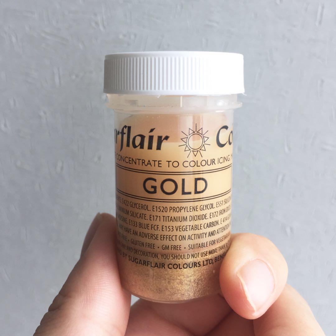 Sugarflair Colours Gold Edible Food Colouring 金色食用色素金粉 嘢食 嘢飲 包裝食品 Carousell