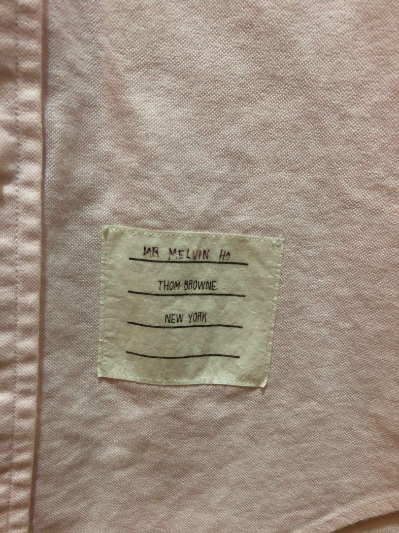 Thom Browne New York Pink handwritten quote shirt by Mr TB, Men's ...