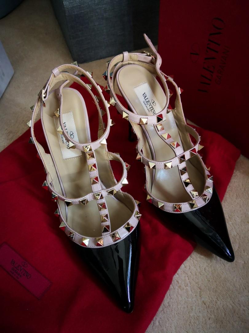 Valentino Rockstud Heels black patent, Luxury, Sneakers u0026 Footwear on  Carousell