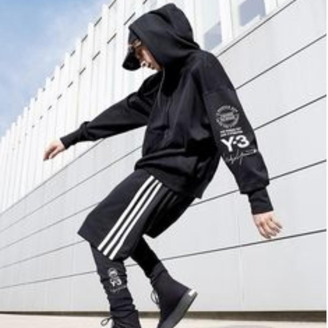 Y3 stacked discount logo hoodie