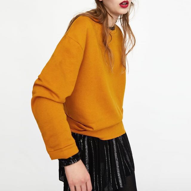Zara TRF Basic Sweatshirt Mustard 