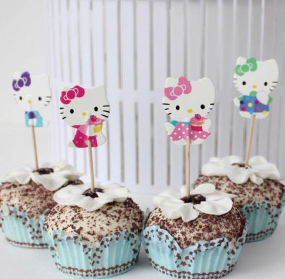 Hello Kitty Glitter Sanrio Birthday Cake Pop Top Decoration Party